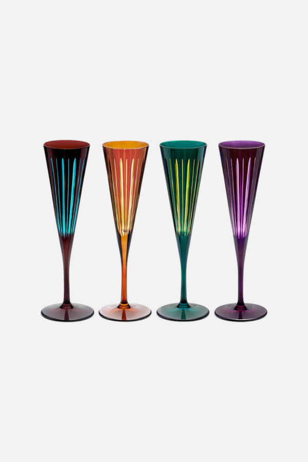 L'Objet Prism Champagne Flute Assorted Set of 4