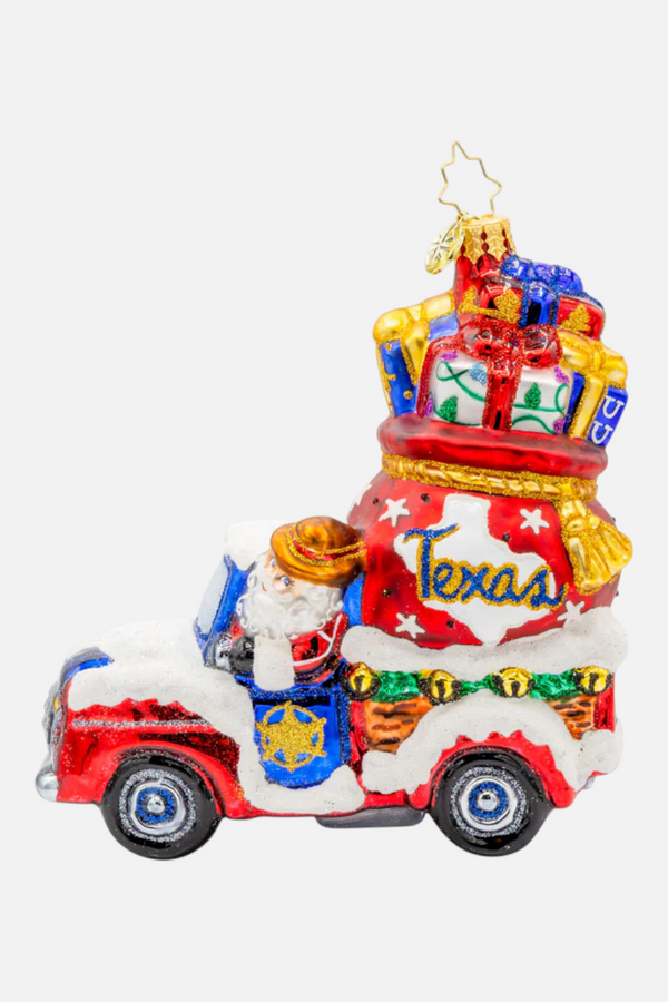 Lone Star Santa Cruiser Ornament