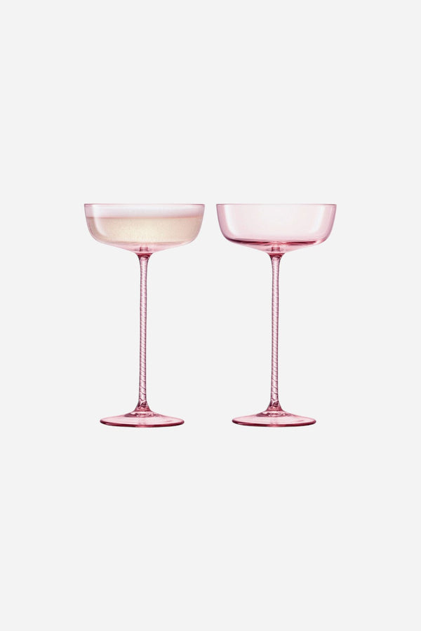 LSA International Champagne Saucer In Pink, Set of 2