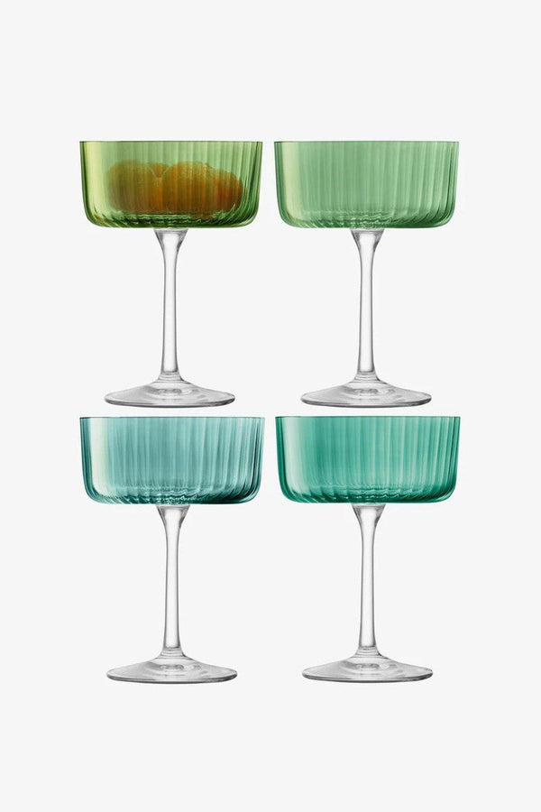 LSA International Gems Champagne/Cocktail Glass in Jade 8 Oz, Set of 4