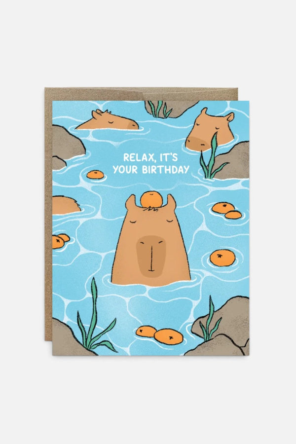 Maison Chanamon Relax Capybara Birthday Greeting Card