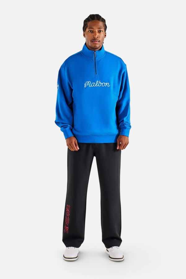 Malbon Golf Men's Collegiate Sweatshirt in Imperial Blue