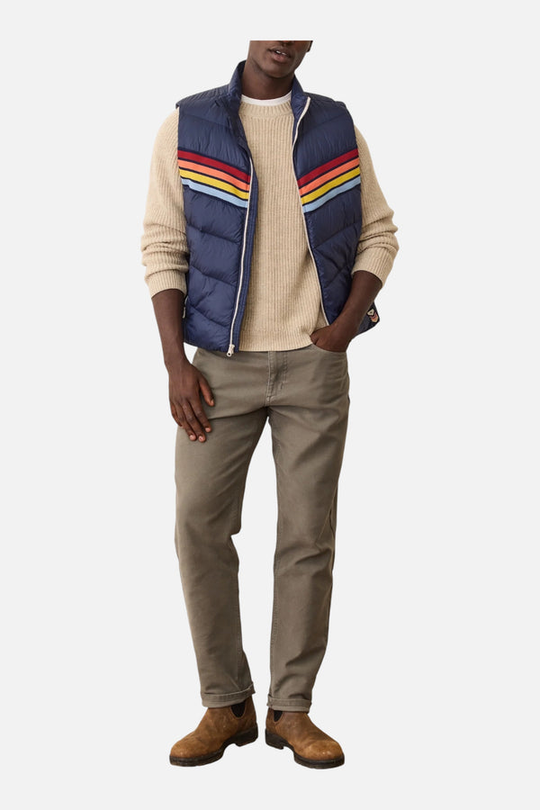 Marine Layer Men's Bode Puffer Vest in Navy