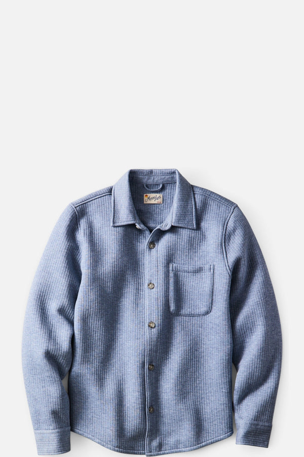 Marine Layer Men's Corbet Quilted Overshirt in Nordic Blue