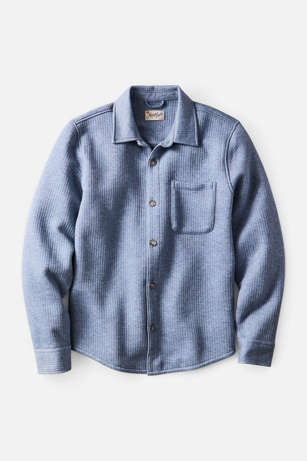 Marine Layer Men's Corbet Quilted Overshirt in Nordic Blue