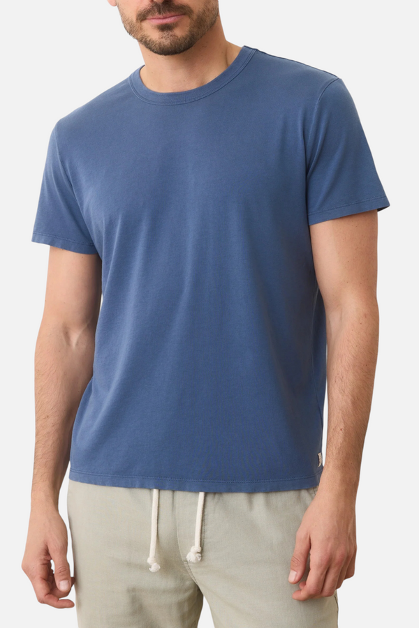 Marine Layer Men's Sea Change Crew Tee in Vintage Indigo