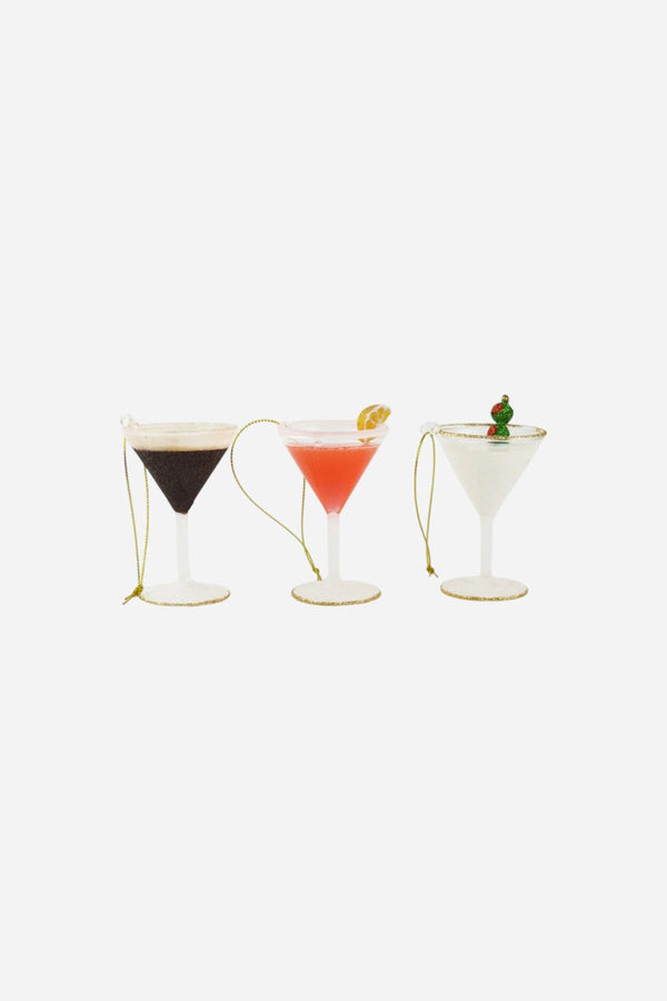 Martini 3 Piece Ornament Set