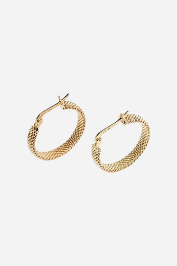 Metal Alchemist Woven Armor Hoop Earring - Gold 23 MM