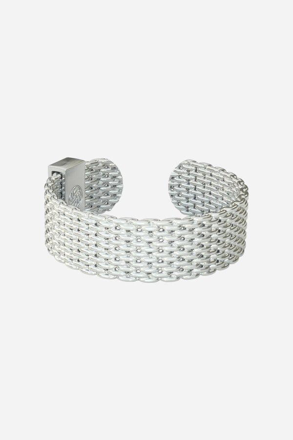 Metal Alchemist Woven Armor Ring - Silver 6 MM - M/L