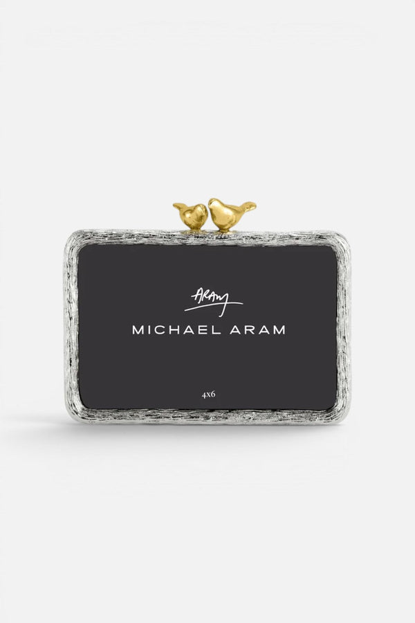 Michael Aram Lovebirds 4X6 Picture Frame in Silver & Gold
