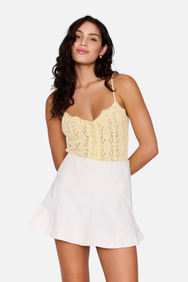 MINKPINK Sienna Pointelle Knit Cami in Butter