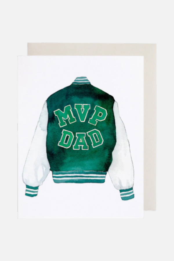 MVP Varsity Jacket Dad Greeting Card
