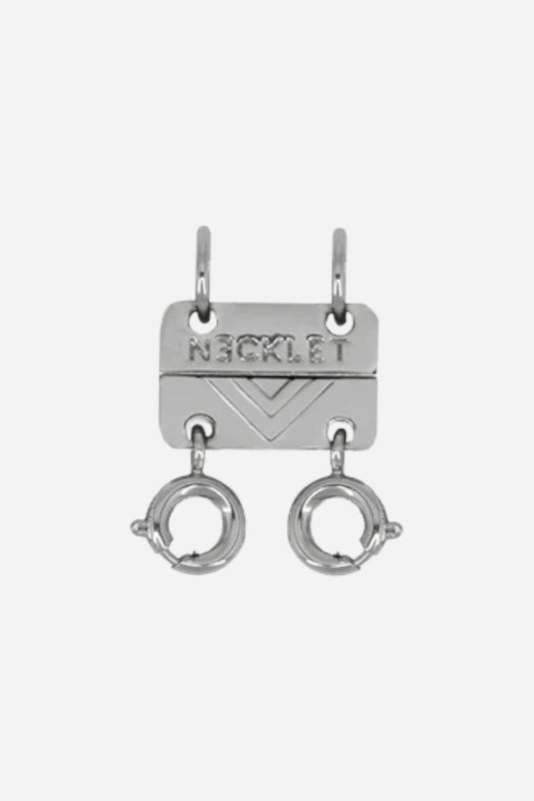 Necklet Stainless Steel White Gold Double Layering Clasp