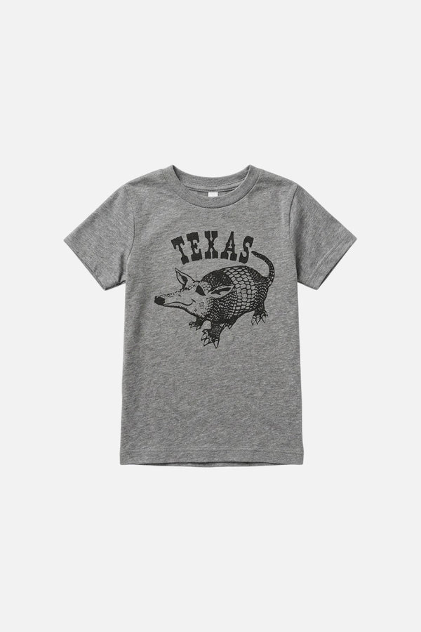 Norman Roscoe Kids Texas Armadillo Tee in Grey