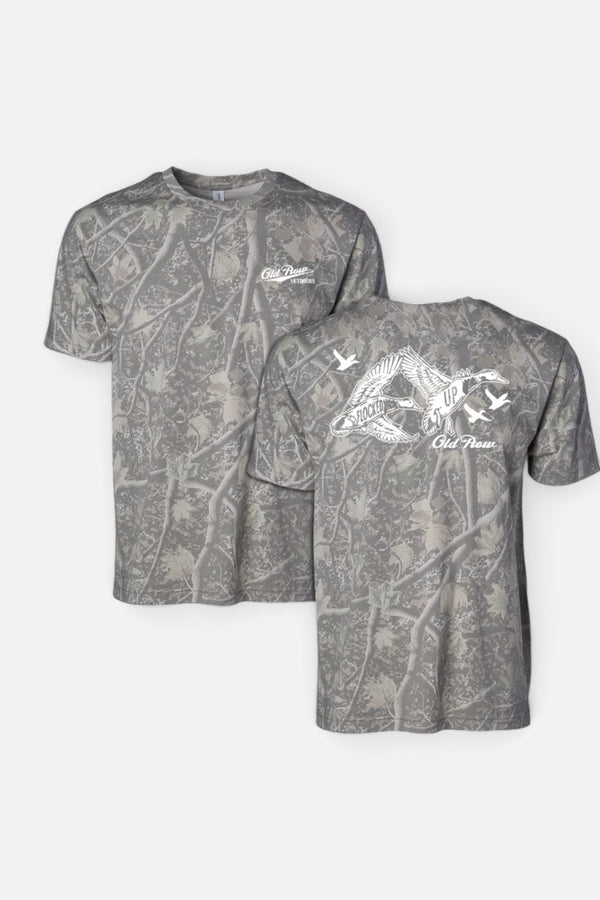 Old Row Outdoors Flocked Up Camo Tee in Grey