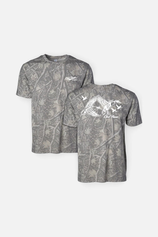 Old Row Outdoors Flocked Up Camo Tee in Grey