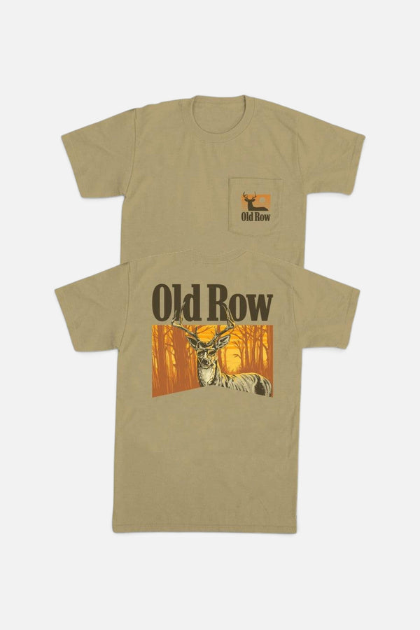 Old Row Outdoors The Smoking Buck Pocket Tee in Khaki