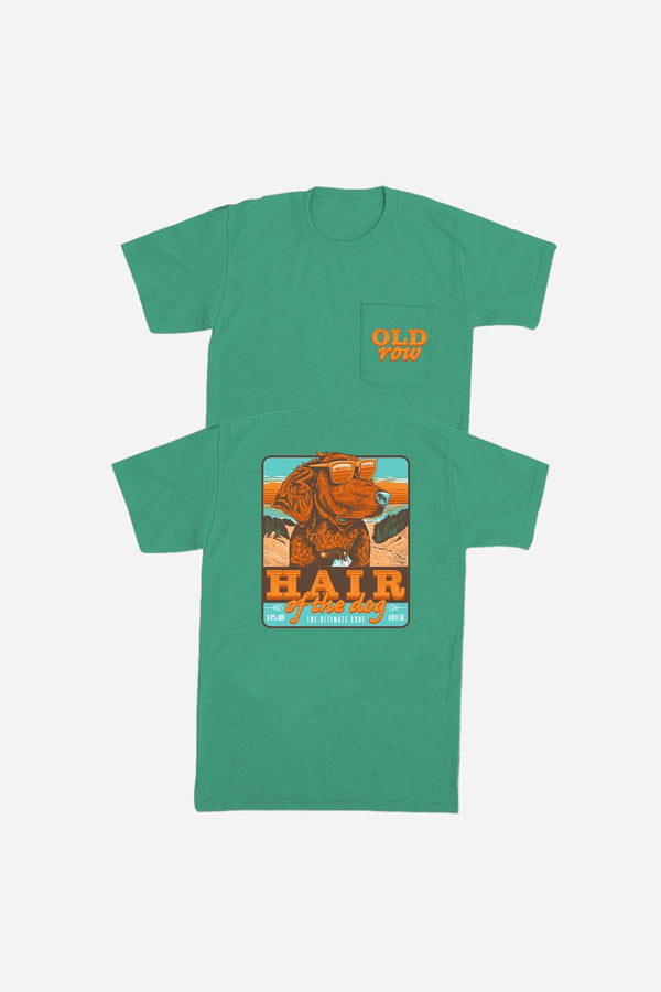 Old Row The Hair of the Dog Pocket Tee in Island Green
