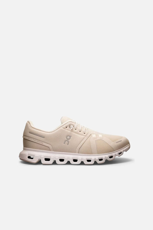 On Running Women's Cloud 6 in Pearl & White – side view