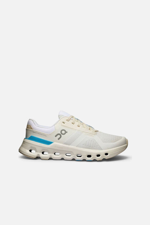 On Running Women's Cloudrunner 2 in White & Horizon – side view