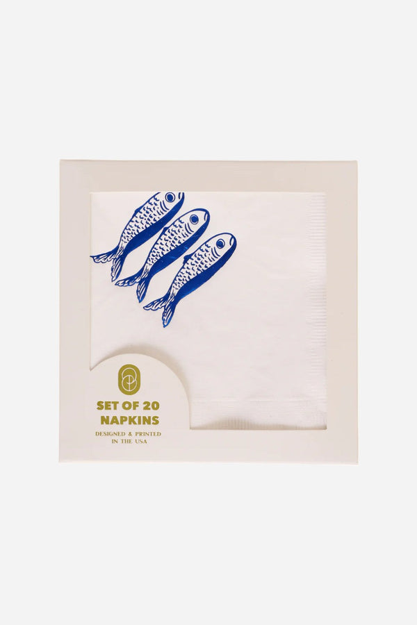 One & Only Paper Sardines Cocktail Paper Beverage Napkin - Set of 20