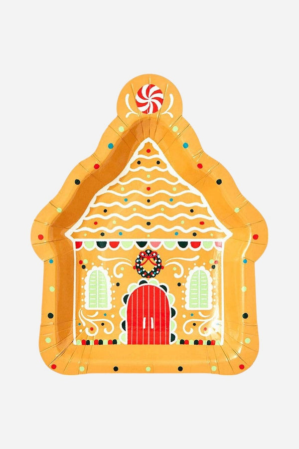 Paper Source Gingerbread House Die-Cut Plates - Set of 10
