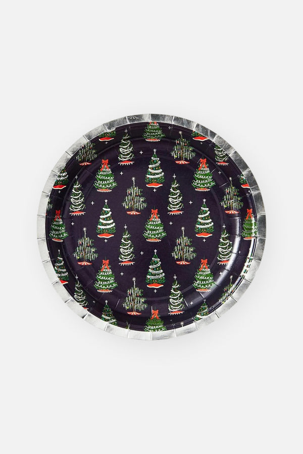 Paper Source Tinsel Tree Large Christmas Plates - Set of 10