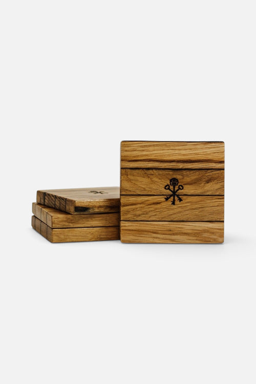 Pappy & Company Barrel Stave Coasters Set of 4 – front view