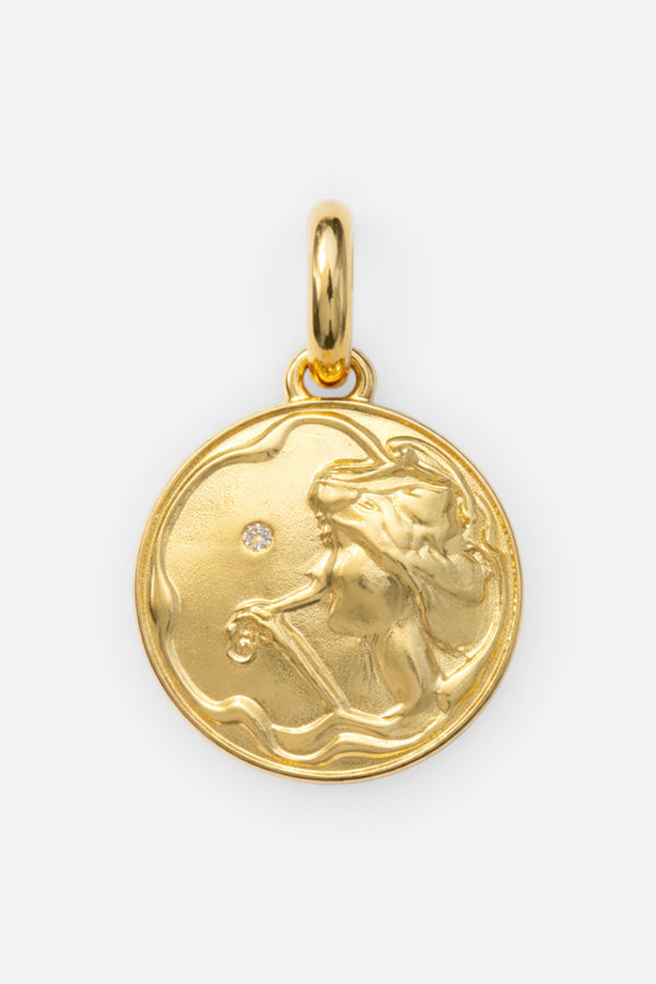 Paula Rosen Bubble Blower Girl Necklace Charm in Gold