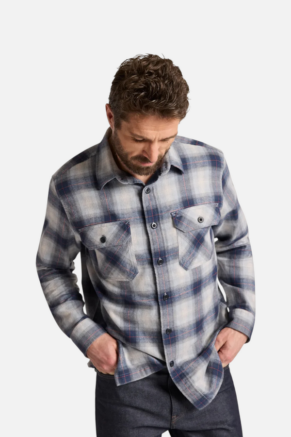Pendleton Burnside Flannel Shirt in Grey & Navy