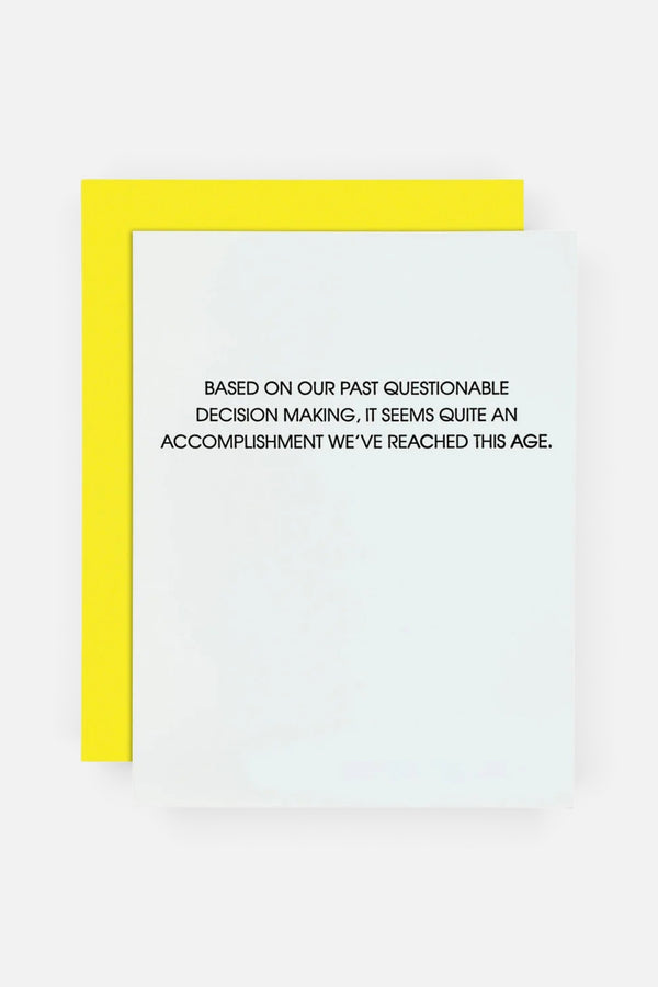 Chez Gagne Questionable Decision Making Letterpress Card