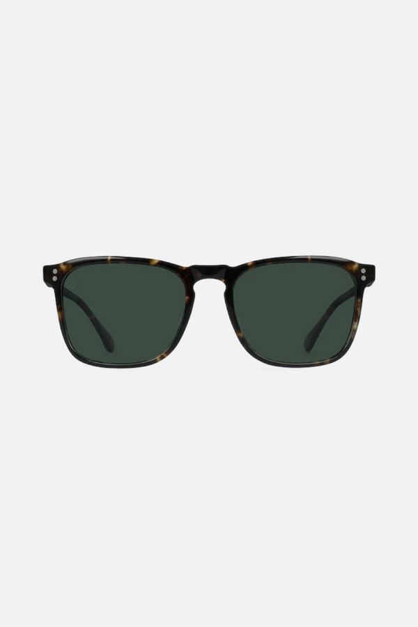 Raen Optics Wiley Sunglasses in Brindle Tortoise & Green Polarized