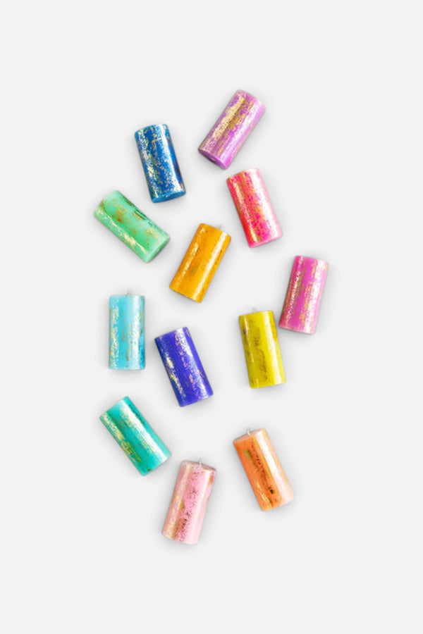 Rainbow Pillar Candle 6'' - Pink