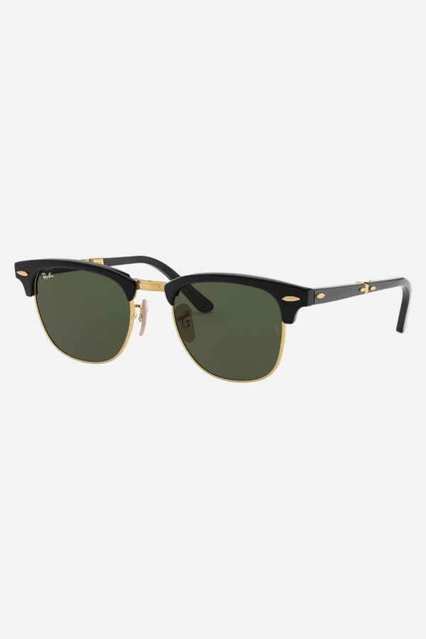 Ray-Ban Black Clubmaster Folding Sunglasses with G-15 Green Lenses