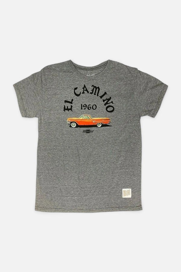 Retro Brand El Camino Graphic Tee In Streaky Grey