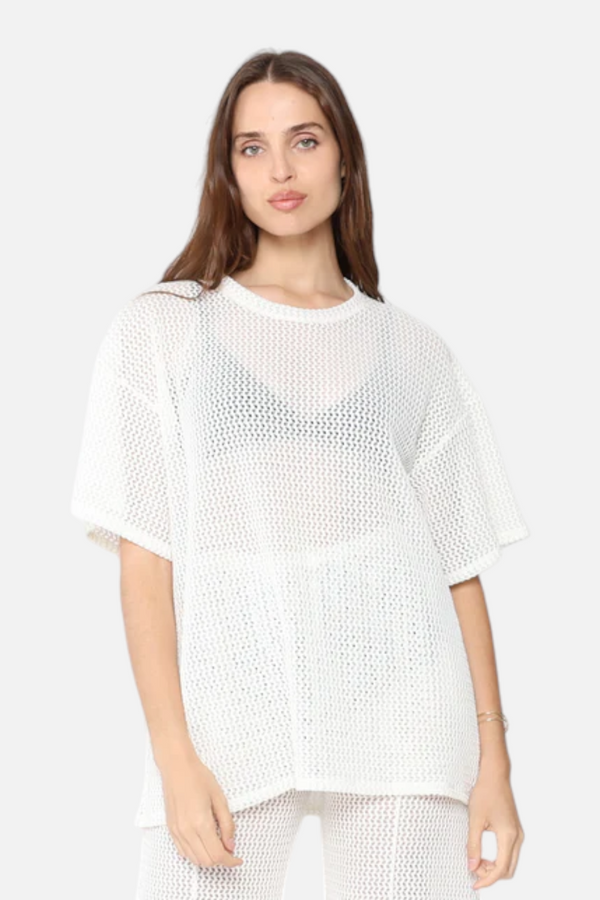 Ripley Rader Fishnet Big Shirt in Ivory