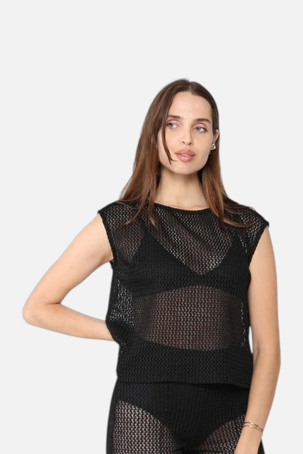 Ripley Rader Fishnet Lounge Tank in Black