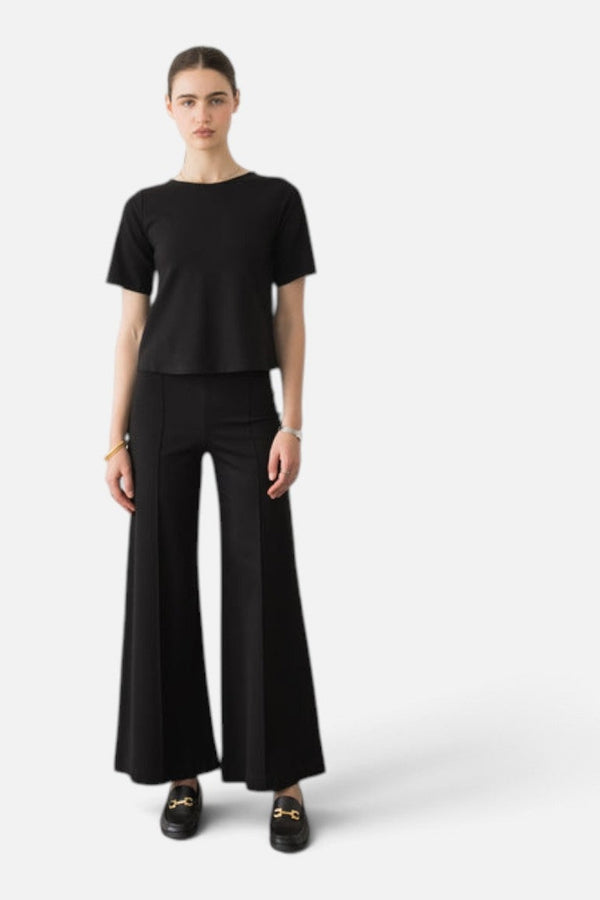 Ripley Rader Ponte Knit Standard Wide Leg Pant in Black