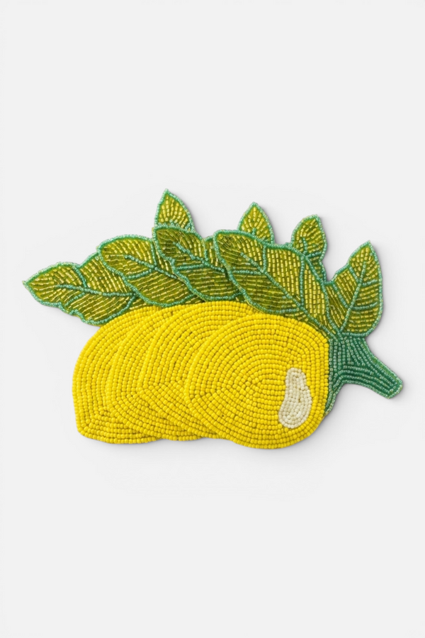 Saint Austin Company Lemon Beaded Coaster Set