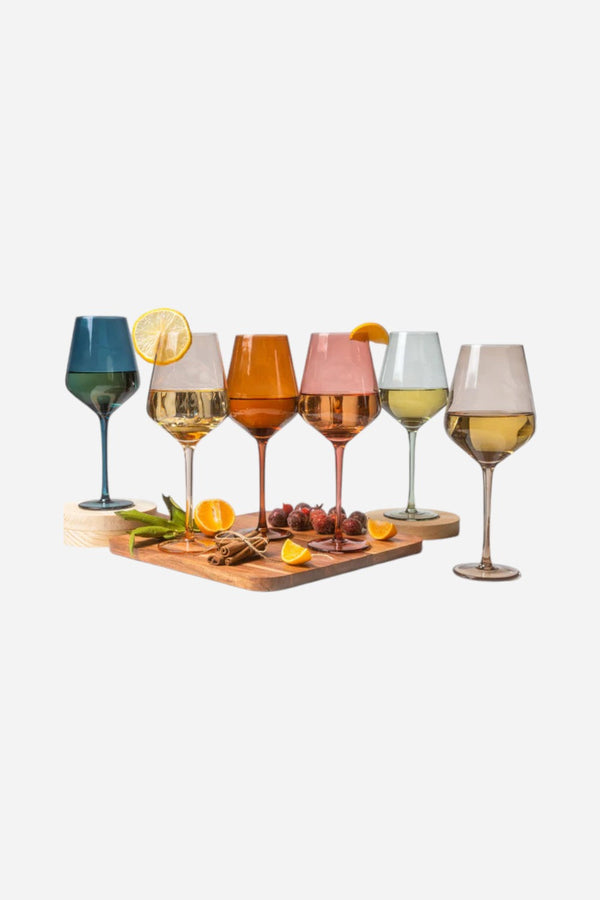 Saludi Glassware Wine Glasses Multi-Color Set of 6