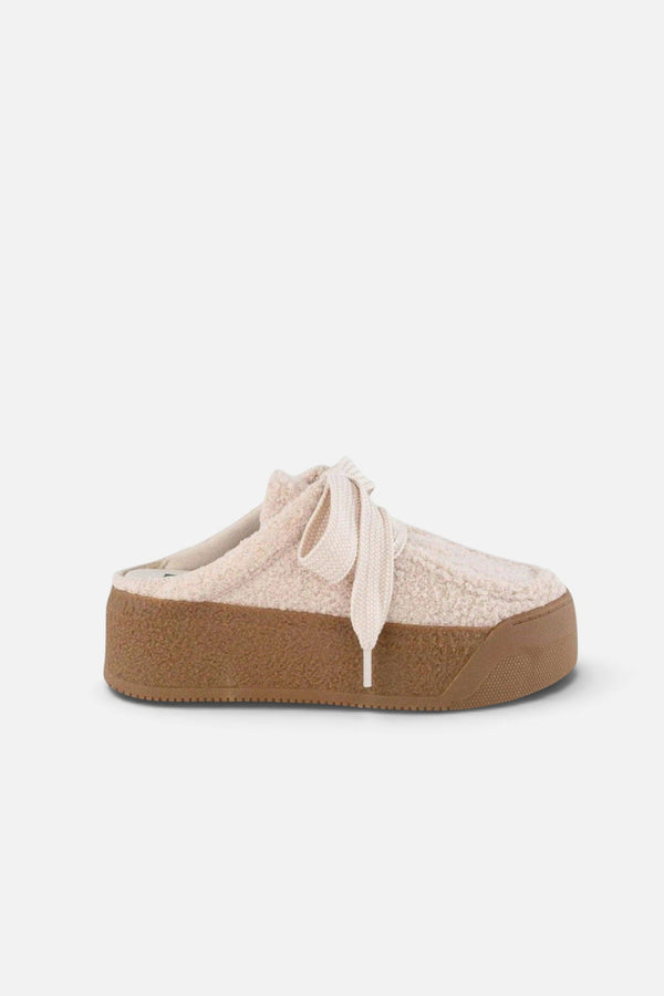 Seychelles Evolution Fleece Platform Mule in Cream