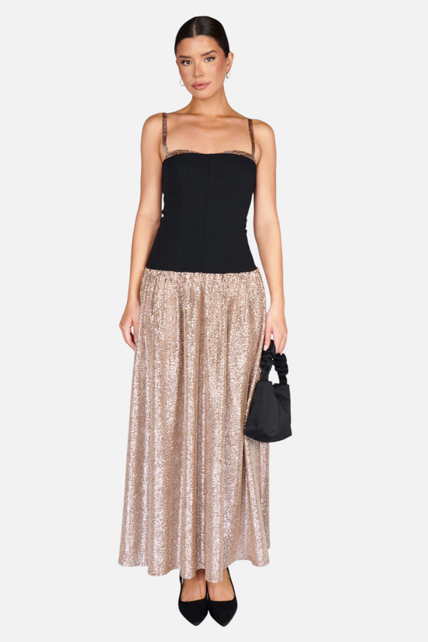 Show Me Your Mumu Hepburn Midi Dress Silver Confetti