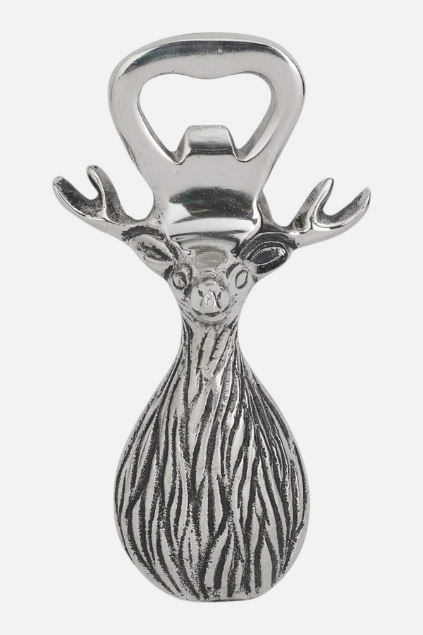 Silver Deer Bust Bottle Opener