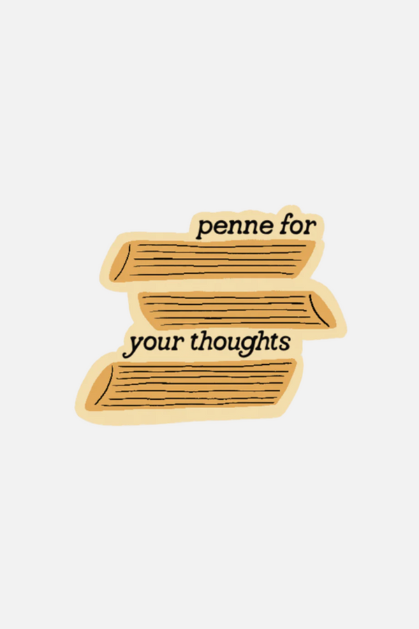 Slightly Stationary Penne For Your Thoughts Pasta Sticker