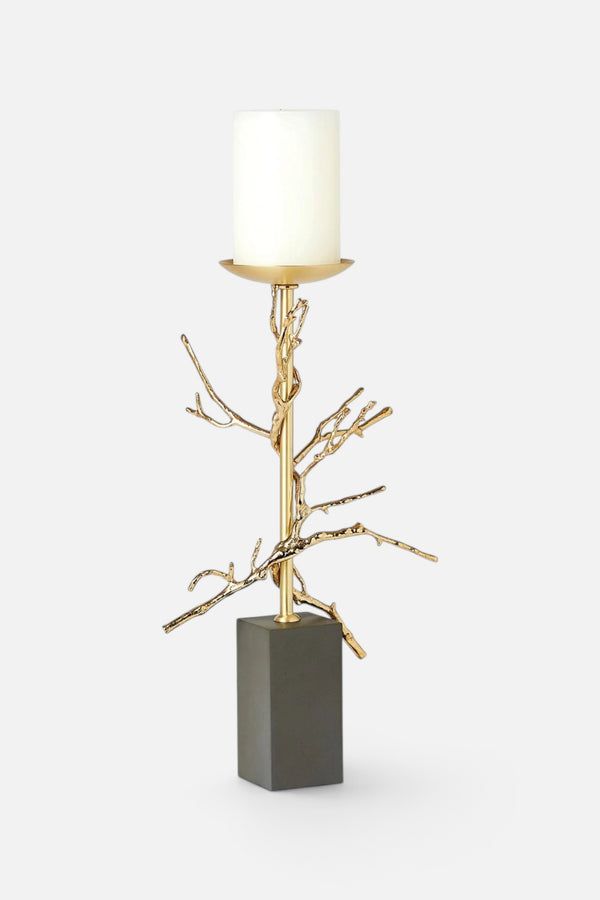 Small Brass Twig Candleholder