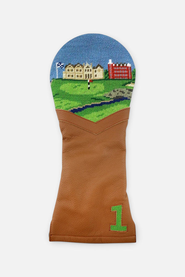 Smathers & Branson St Andrews Scene Driver Headcover (Chestnut Leather)