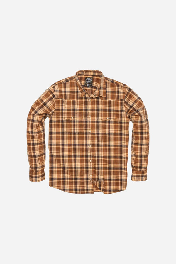 Snaps Clothing Inc. Heritage EZ Care Latte Plaid Pearl Snap Long Sleeve Shirt