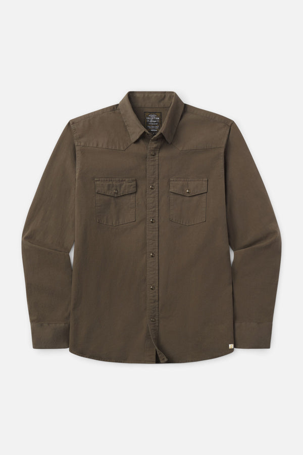 Snaps Heritage Denim Pearl Snap Shirt in Ivy Green