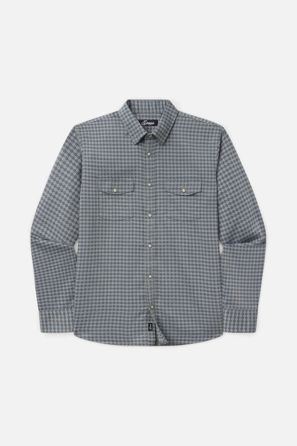 Snaps Rambler Vintage Gingham Pearl Snap Shirt in Blue