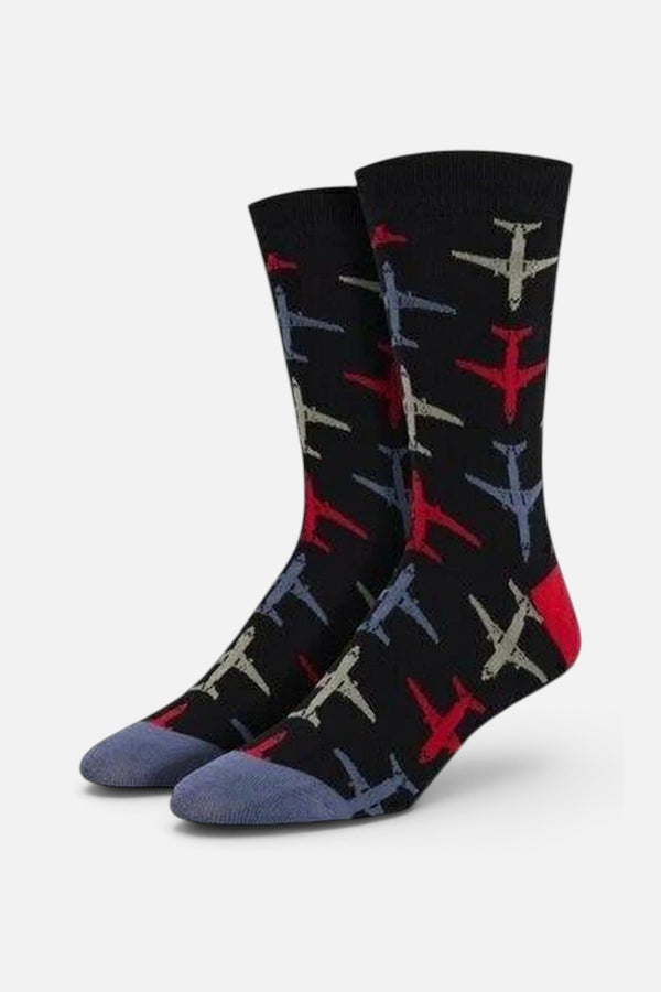 Socksmith Bamboo Airplanes Socks in Black